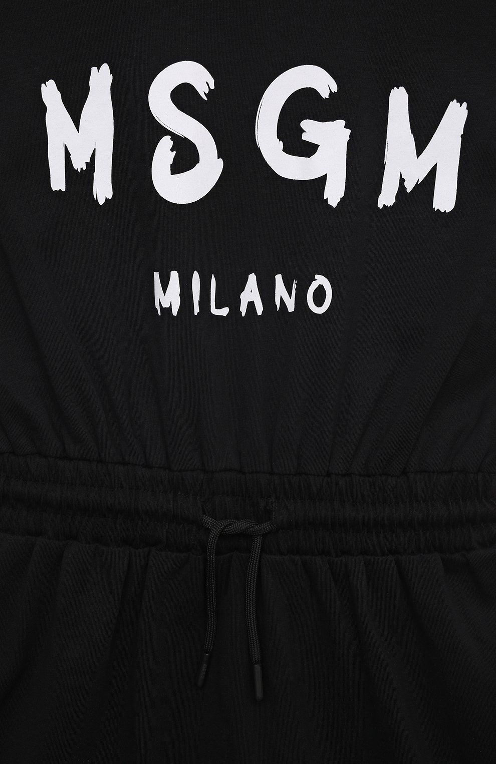 Хлопковое платье MSGM KIDS черного цвета по цене 9240 руб., арт. MS029327, фото 3 Хлопковое платье MSGM KIDS, арт. MS029327, фото 3