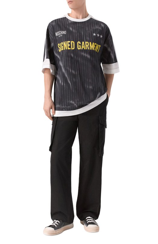 Хлопковая футболка Moschino A0701/0241 Серый  A0701/0241 Фото 2