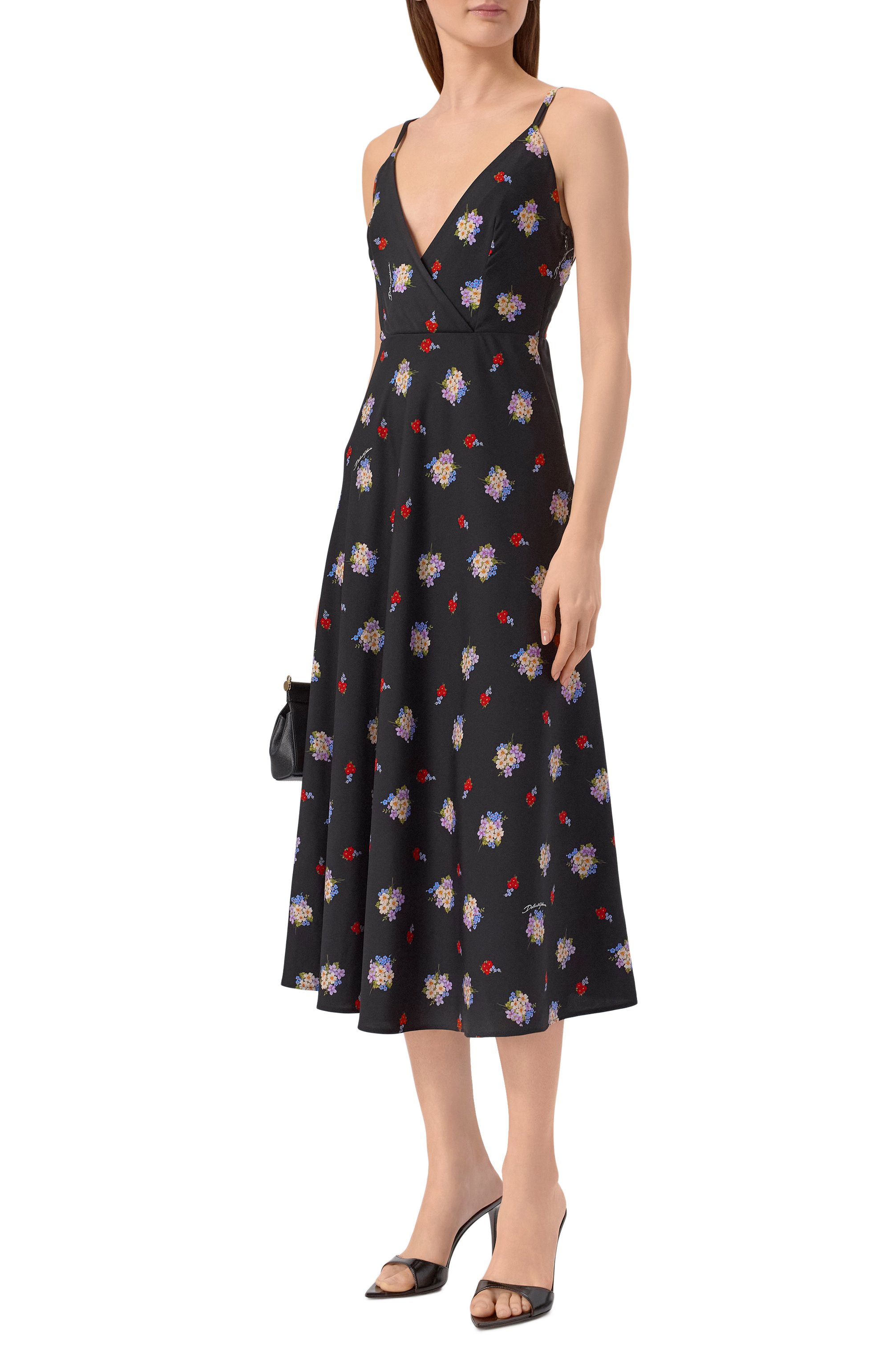 Шелковое платье DOLCE & GABBANA черного цвета по цене 244000 руб., арт. F60GJT/FSA8L, фото 2 Шелковое платье DOLCE & GABBANA, арт. F60GJT/FSA8L, фото 2