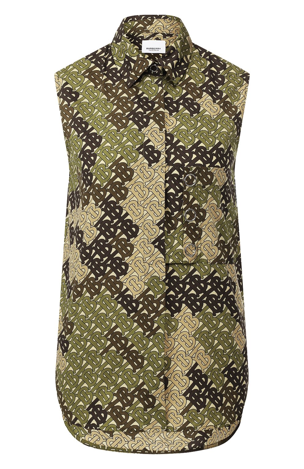 Хлопковый топ BURBERRY хаки цвета по цене 51400 руб., арт. 8016348, фото 1 Хлопковый топ BURBERRY, арт. 8016348, фото 1