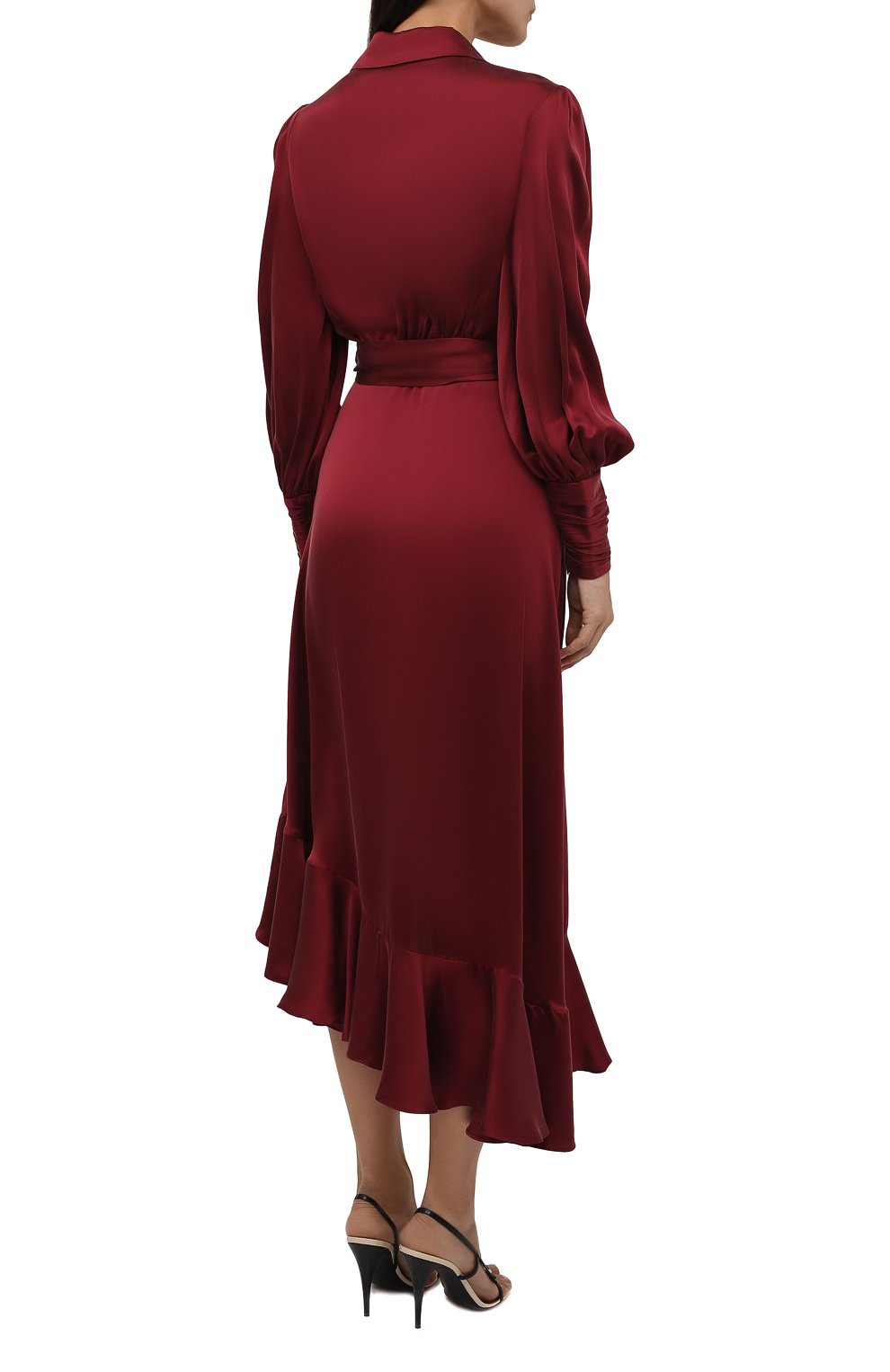 Атласное платье ZIMMERMANN бордового цвета по цене 69950 руб., арт. 8066DRC0N, фото 4 Атласное платье ZIMMERMANN, арт. 8066DRC0N, фото 4