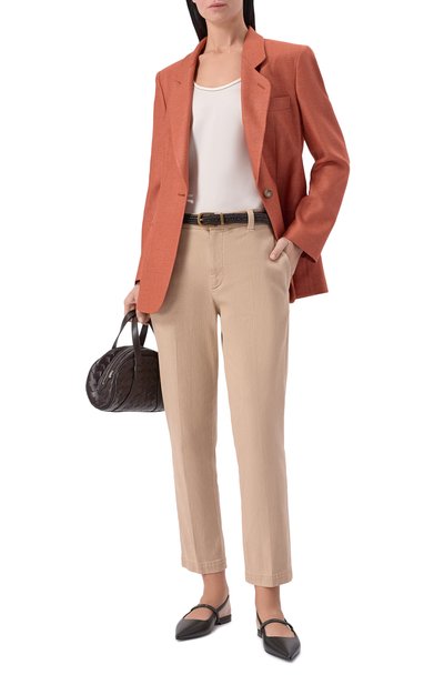 Женские брюки из хлопка и лиоцелла BRUNELLO CUCINELLI, арт. MA080P5729