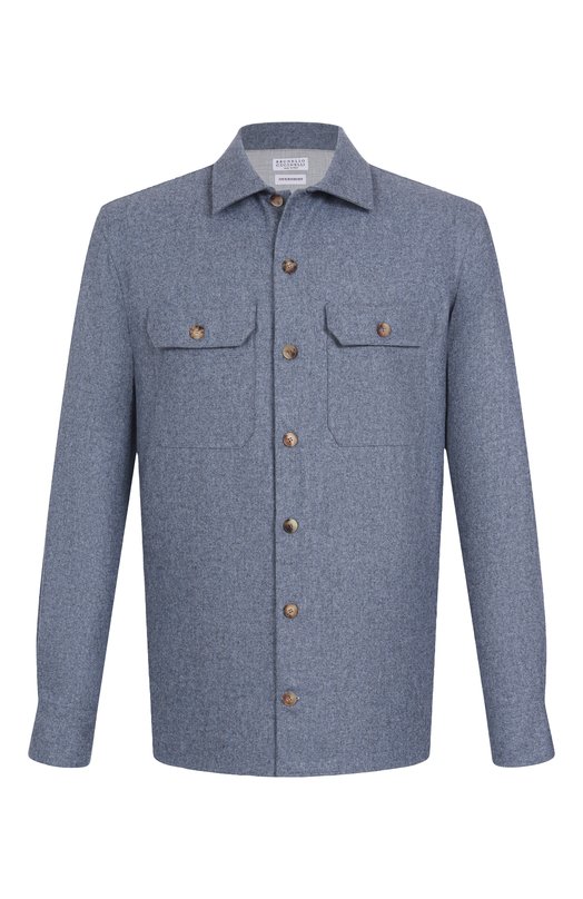 Шерстяная рубашка Brunello Cucinelli M038P0720 Голубой M038P0720