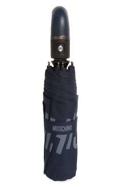 Мужской складной зонт MOSCHINO темно-синего цвета, арт. 8064-0PENCL0SE | Фото 4 (Материал: Текстиль, Синтетический материал, Металл; Материал сплава: Проставлено; Нос: Не проставлено)