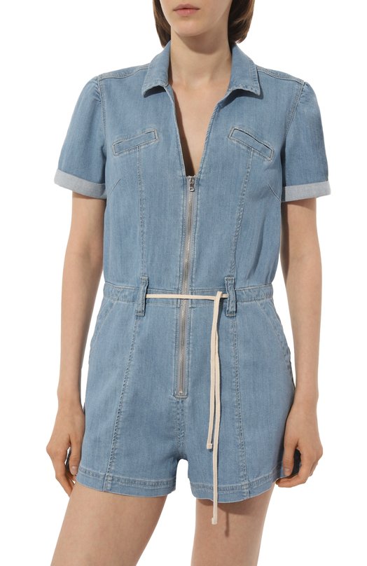 фото Джинсовый комбинезон meg short sleeve romper paige