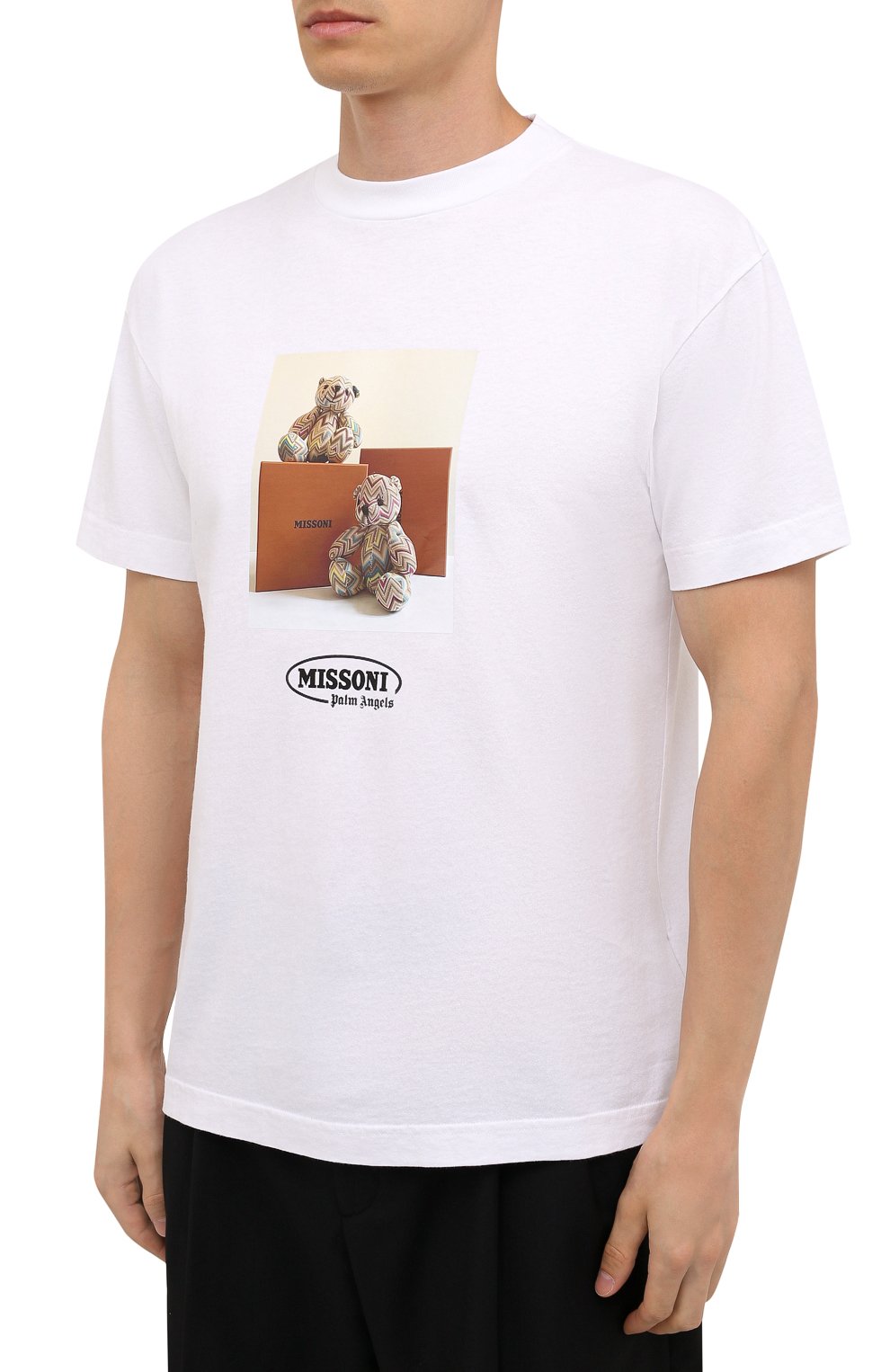 Хлопковая футболка palm angels x missoni PALM ANGELS, арт. PMAA001F21JER0310110/W, фото 3