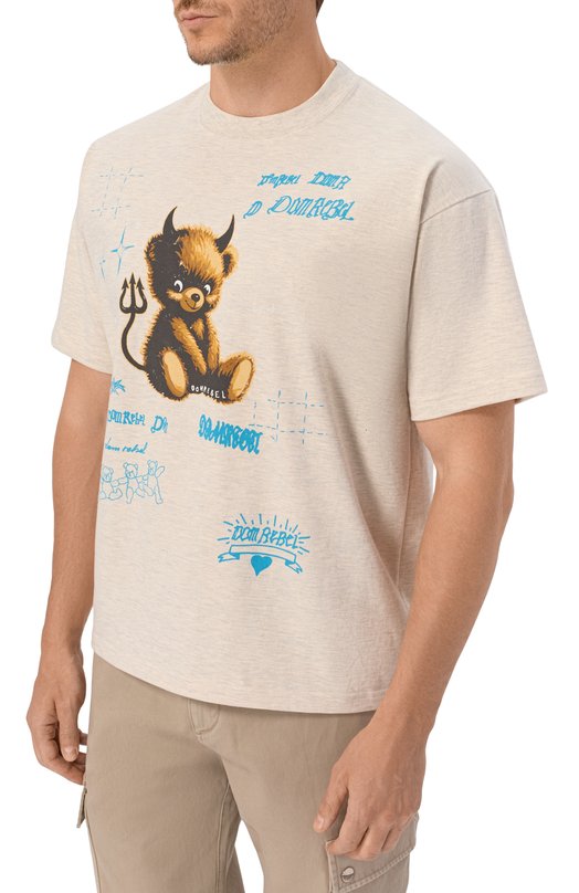 Хлопковая футболка DOMREBEL M LIL DEV/T-SHIRT Кремовый  M LIL DEV/T-SHIRT Фото 3