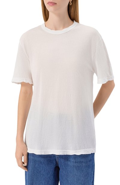 Хлопковая футболка JAMES PERSE белого цвета по цене 25250 руб., арт. WUC3842, фото 3 Хлопковая футболка JAMES PERSE, арт. WUC3842, фото 3