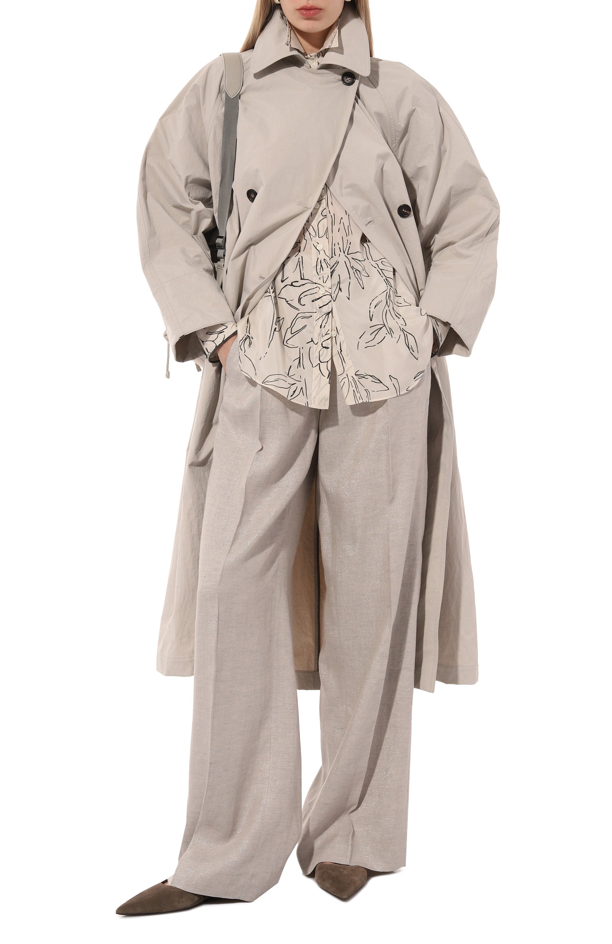 Шелковая блузка BRUNELLO CUCINELLI кремового цвета по цене 188500 руб., арт. ML940MK996, фото 2 Шелковая блузка BRUNELLO CUCINELLI, арт. ML940MK996, фото 2