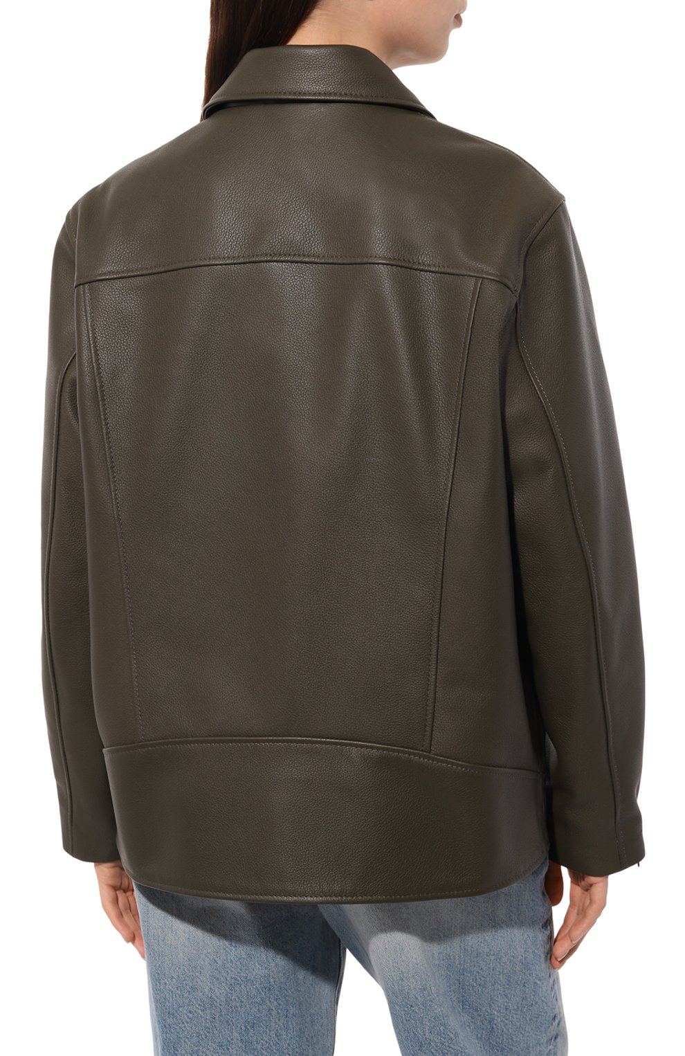 Кожаная куртка MASLOV хаки цвета по цене 121000 руб., арт. SMW16, фото 4 Кожаная куртка MASLOV, арт. SMW16, фото 4