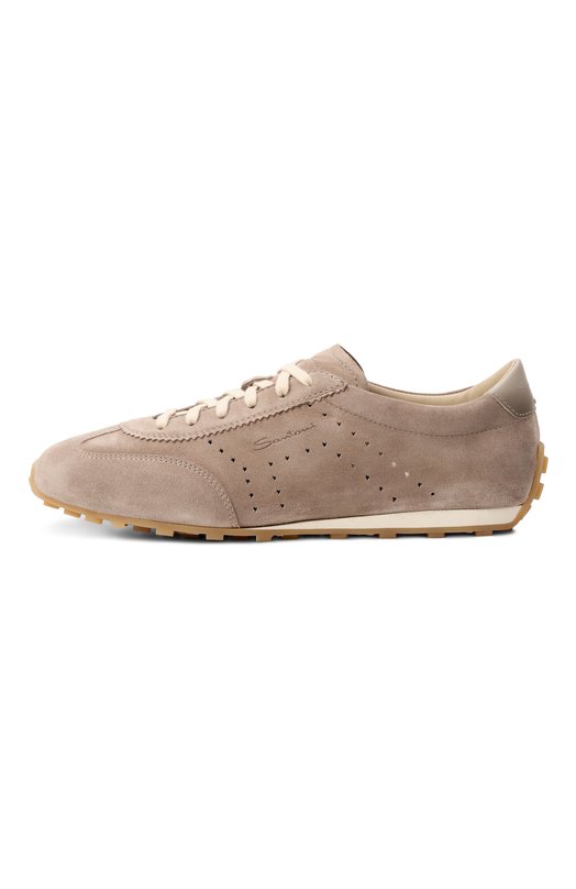 Замшевые кроссовки Santoni WBGG61356BIFTTKR Бежевый  WBGG61356BIFTTKR Фото 4