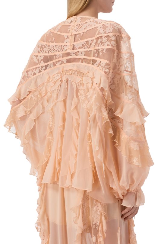 Шелковая блузка Zimmermann 7159TC261 Бежевый  7159TC261 Фото 4