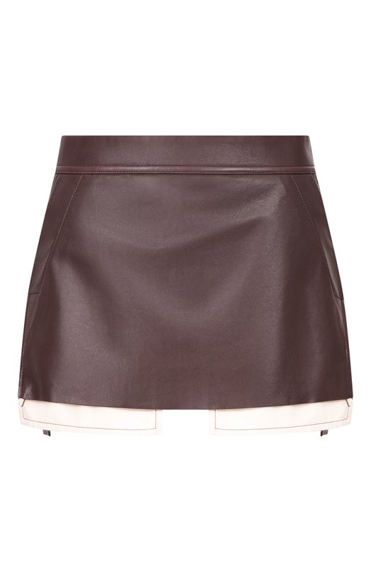 Кожаная юбка Rick Owens RP01F6371/LBY Коричневый RP01F6371/LBY