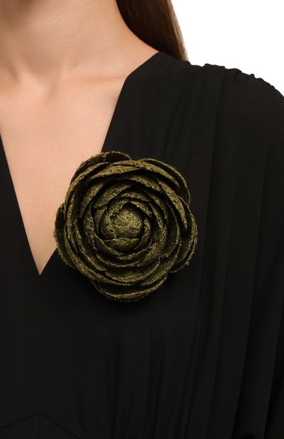 Брошь FLOWER ME хаки цвета по цене 15400 руб., арт. CMML-WL008010XL, фото 2 Брошь FLOWER ME, арт. CMML-WL008010XL, фото 2
