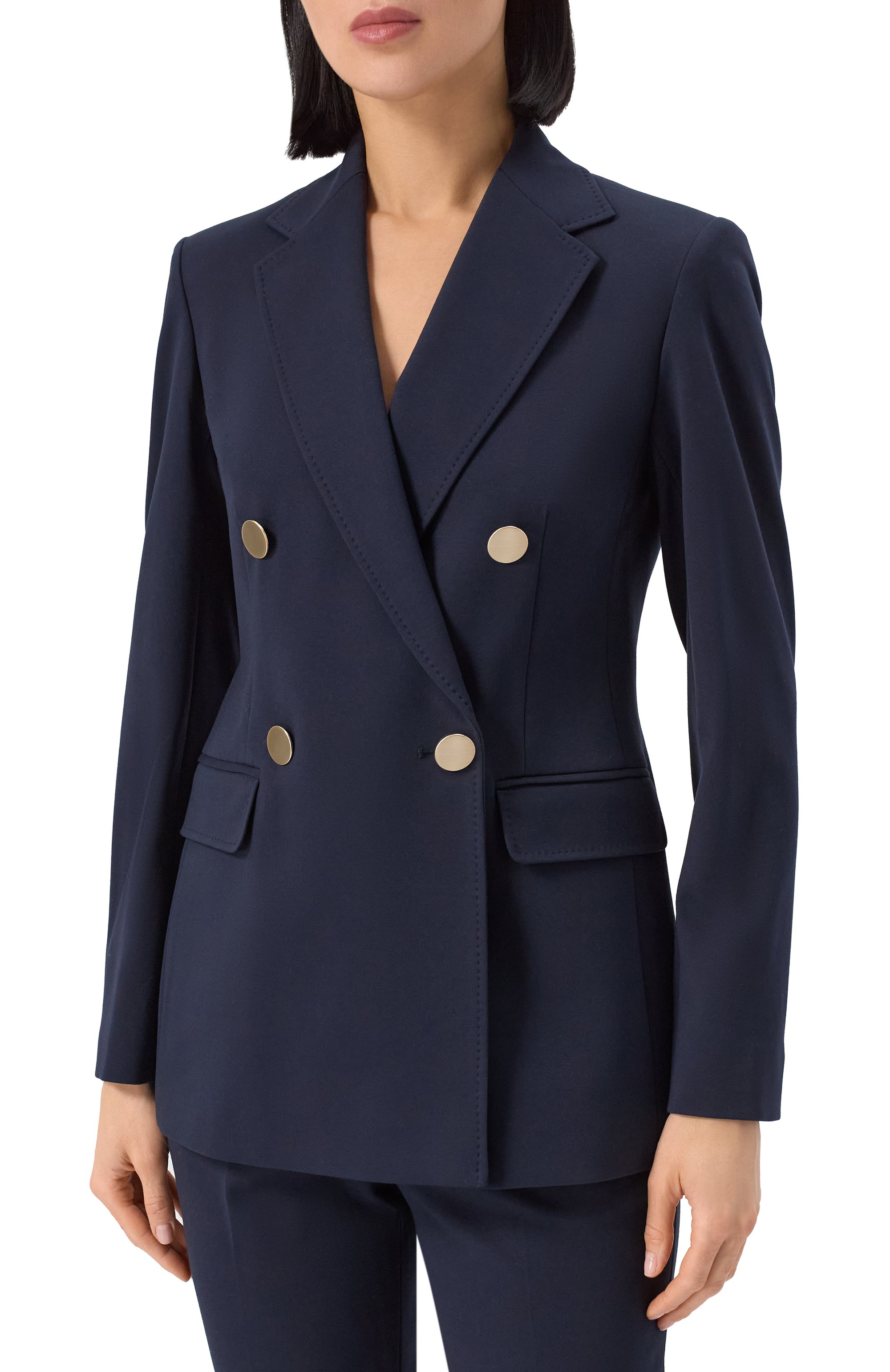 Жакет MAX MARA STUDIO синего цвета по цене 64950 руб., арт. LERICI, фото 3 Жакет MAX MARA STUDIO, арт. LERICI, фото 3