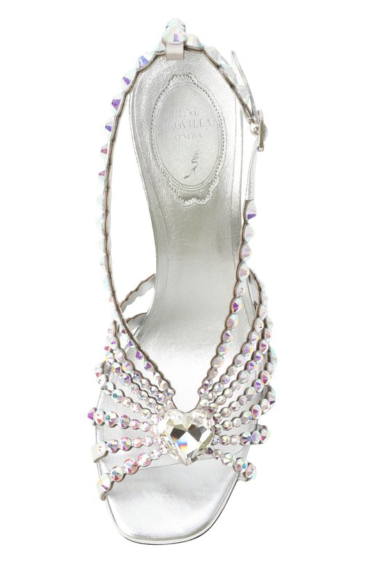 Комбинированные босоножки Heart Cinderella 105 Rene Caovilla C11819-105/R001 Серебряный  C11819-105/R001 Фото 6