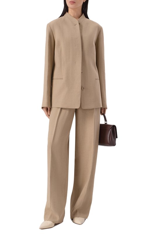 Жакет изо льна и вискозы 12 STOREEZ 137025 Бежевый  137025 Фото 2