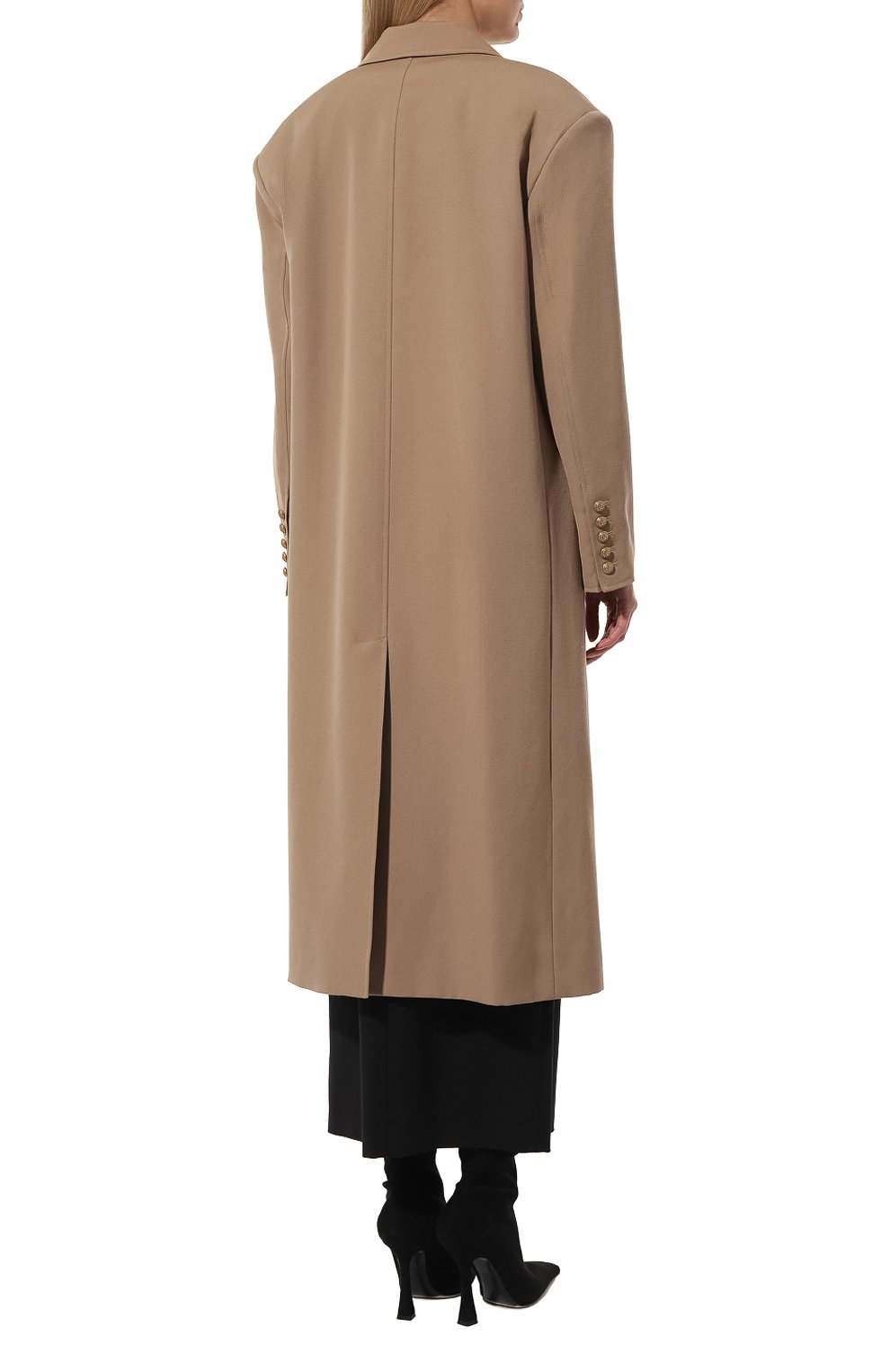 Шерстяное пальто BALMAIN бежевого цвета по цене 364000 руб., арт. AF1UD005WB05, фото 4 Шерстяное пальто BALMAIN, арт. AF1UD005WB05, фото 4