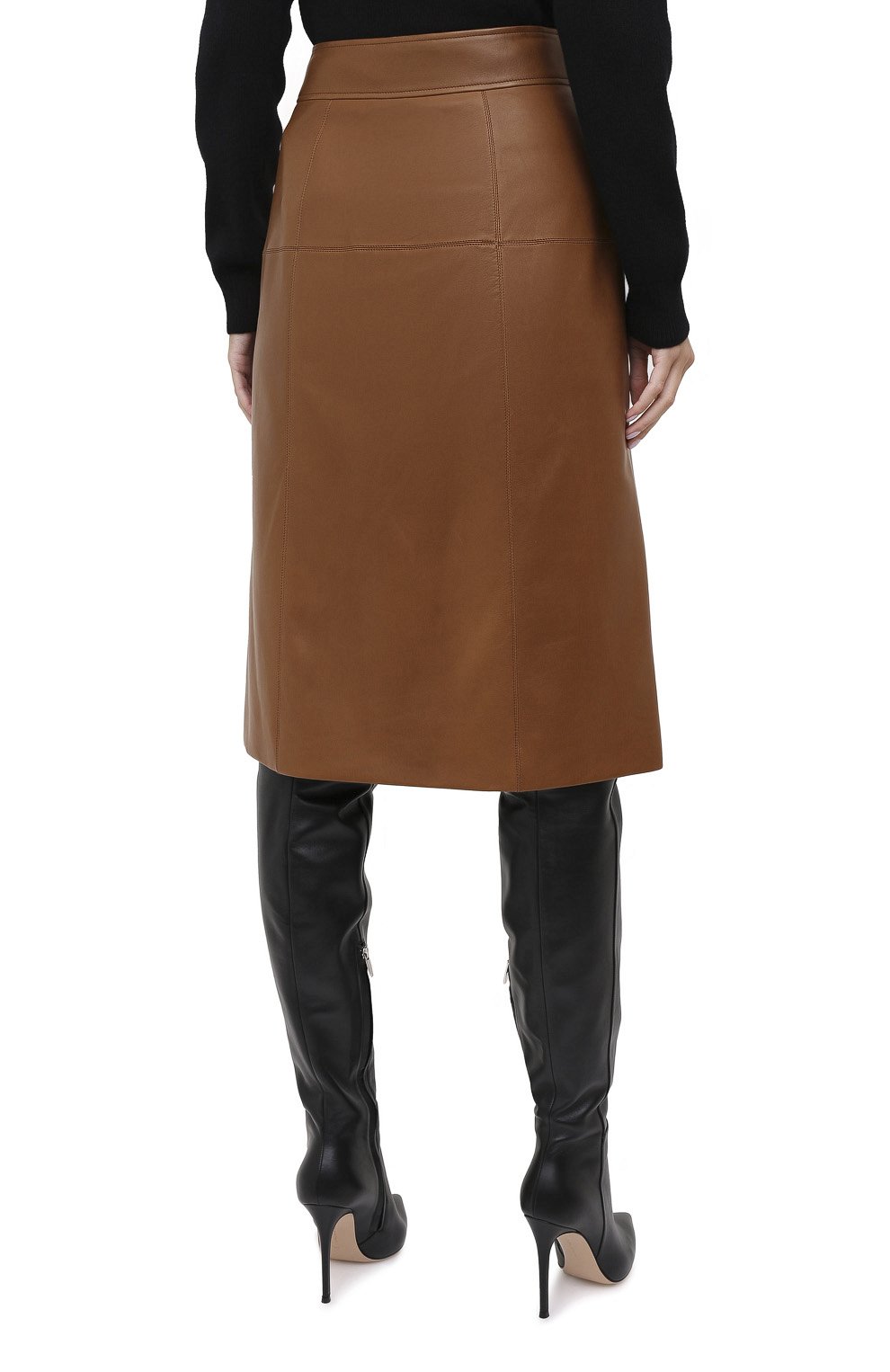 Кожаная юбка SAINT LAURENT, арт. 624536/Y50A2, фото 4