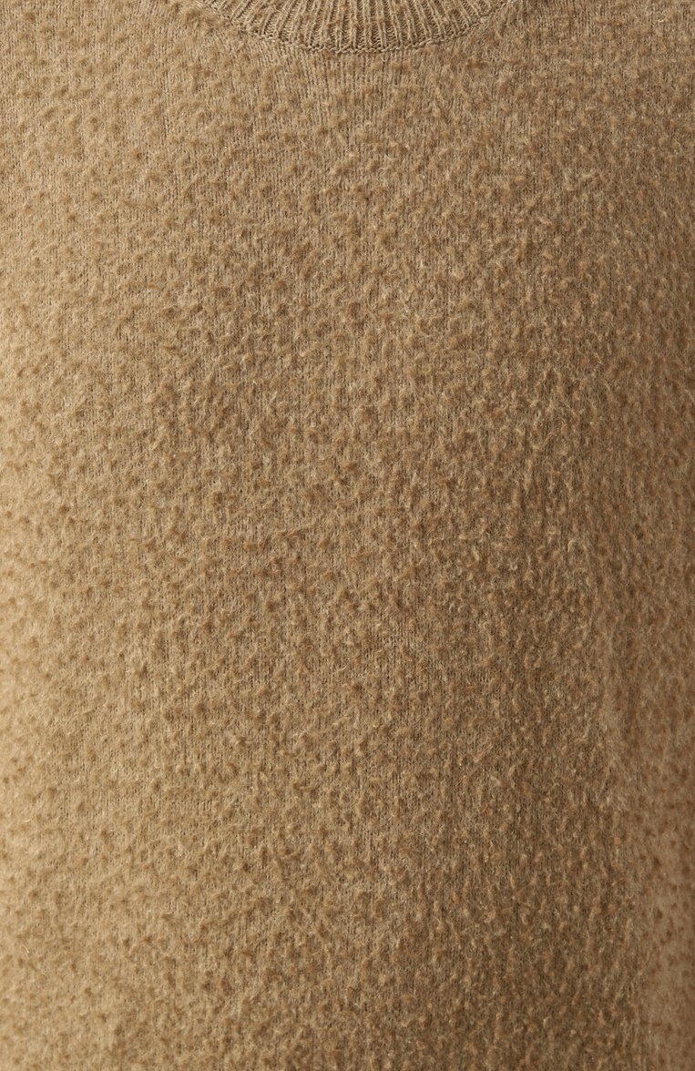 Мужской джемпер из хлопка и шерсти MAISON MARGIELA бежевого цвета, арт. S50HL0033/M13108 | Фото 10 (Материал внешний: Шерсть, Хлопок; Принт: Без принта; Вырез: Круглый; Стили: Кэжуэл; Мужское Кросс-КТ: Джемперы; Женское Кросс-КТ: Пуловер-одежда; Длина (для топов): Стандартные; Автоматизация ТО: Проставлено; Рукава: Длинные; Автоматизация состава: Проставлено; Детали: Без декора)