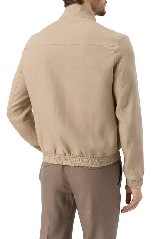 Льняной бомбер Canali 040988US/SG02985 Бежевый  040988US/SG02985 Фото 4