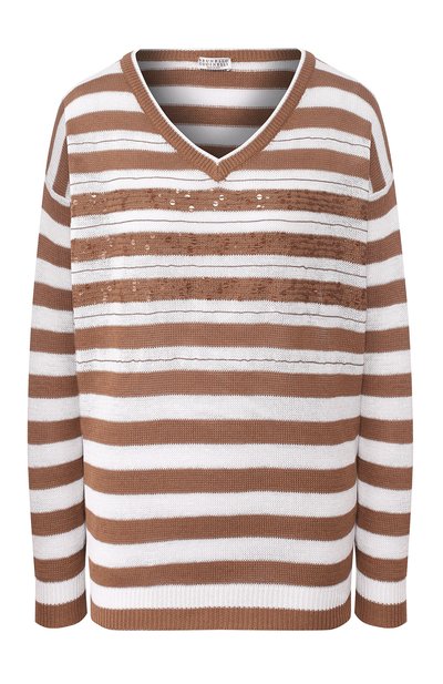 Женский хлопковый пуловер BRUNELLO CUCINELLI, арт. M78764002