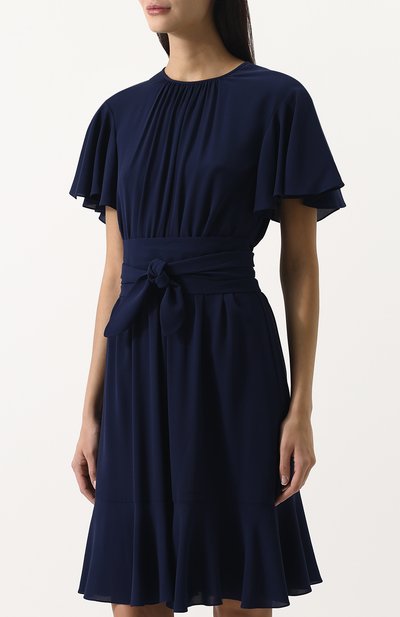 Приталенное шелковое мини-платье с поясом MICHAEL KORS COLLECTION, арт. KDK/422AKK552B, фото 3