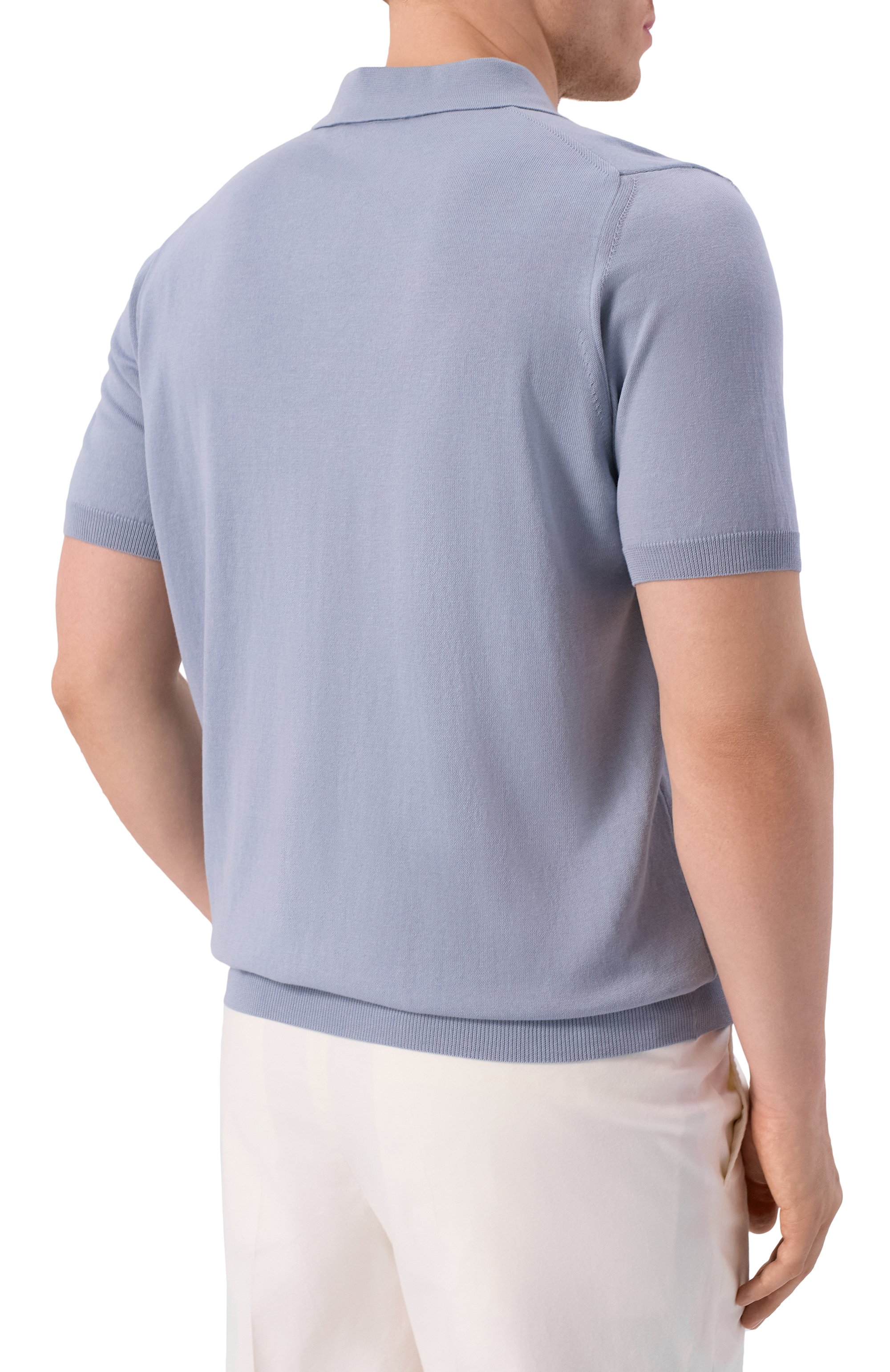 Хлопковое поло CANALI голубого цвета по цене 39950 руб., арт. C0454/MK00145, фото 4 Хлопковое поло CANALI, арт. C0454/MK00145, фото 4