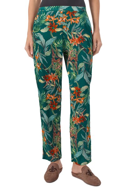 Шелковые брюки LISE CHARMEL зеленого цвета по цене 43890 руб., арт. ALJ0091, фото 3 Шелковые брюки LISE CHARMEL, арт. ALJ0091, фото 3