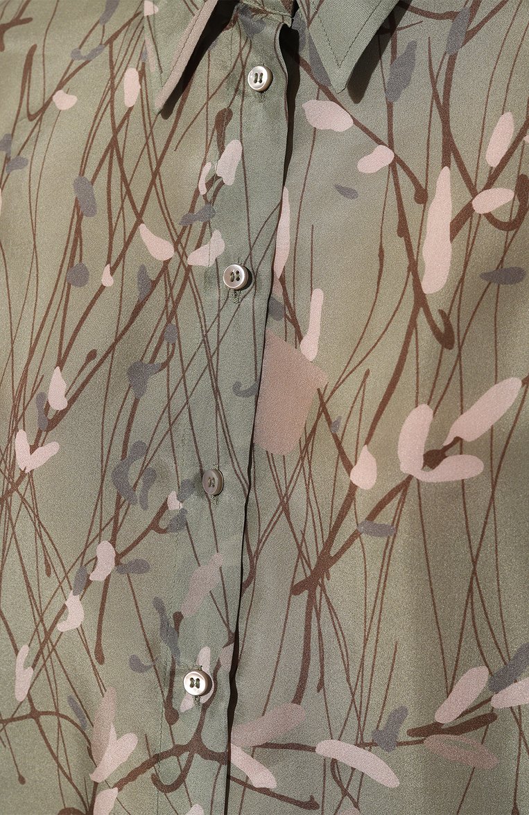 Женская зеленая шелковая рубашка BRUNELLO CUCINELLI купить в интернет ...