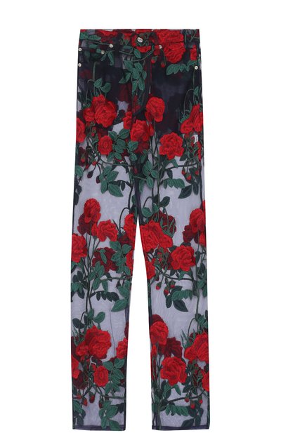 Прозрачные брюки с цветочной вышивкой ADAM SELMAN, арт. 15221R0, фото 1