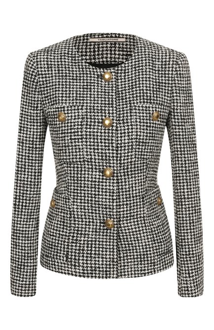 Женский твидовый жакет TAGLIATORE 0205 черно-белого цвета по цене 0 руб., арт. BEVERLY/340307 | Фото 1