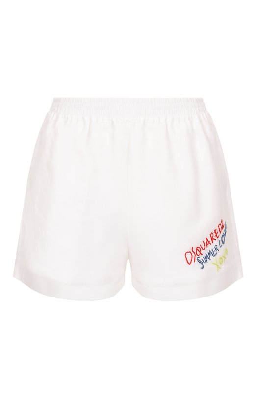 Льняные шорты Dsquared2 S73MU0236/D35294 Белый S73MU0236/D35294