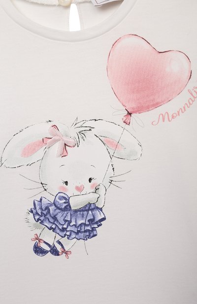 Хлопковый лонгслив MONNALISA, арт. 318619PU, фото 3