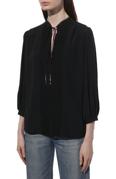 Блузка CELINE черного цвета по цене 130500 руб., арт. 2B308008D, фото 3 Блузка CELINE, арт. 2B308008D, фото 3