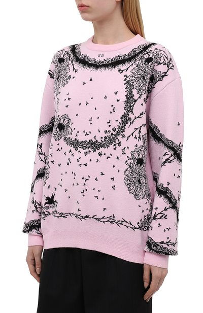 Пуловер из вискозы и шерсти GIVENCHY розового цвета по цене 120500 руб., арт. BW90DA4ZAD, фото 3 Пуловер из вискозы и шерсти GIVENCHY, арт. BW90DA4ZAD, фото 3