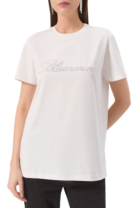 Хлопковая футболка Blumarine 2T107A Белый  2T107A Фото 3