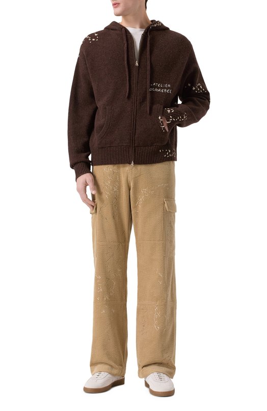 Кардиган DOMREBEL M 0FFICE/KNIT H00DIE ZIP Коричневый  M 0FFICE/KNIT H00DIE ZIP Фото 2
