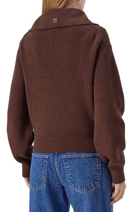 Свитер из хлопка и вискозы Juun.J JW5X51W05 Коричневый  JW5X51W05 Фото 4