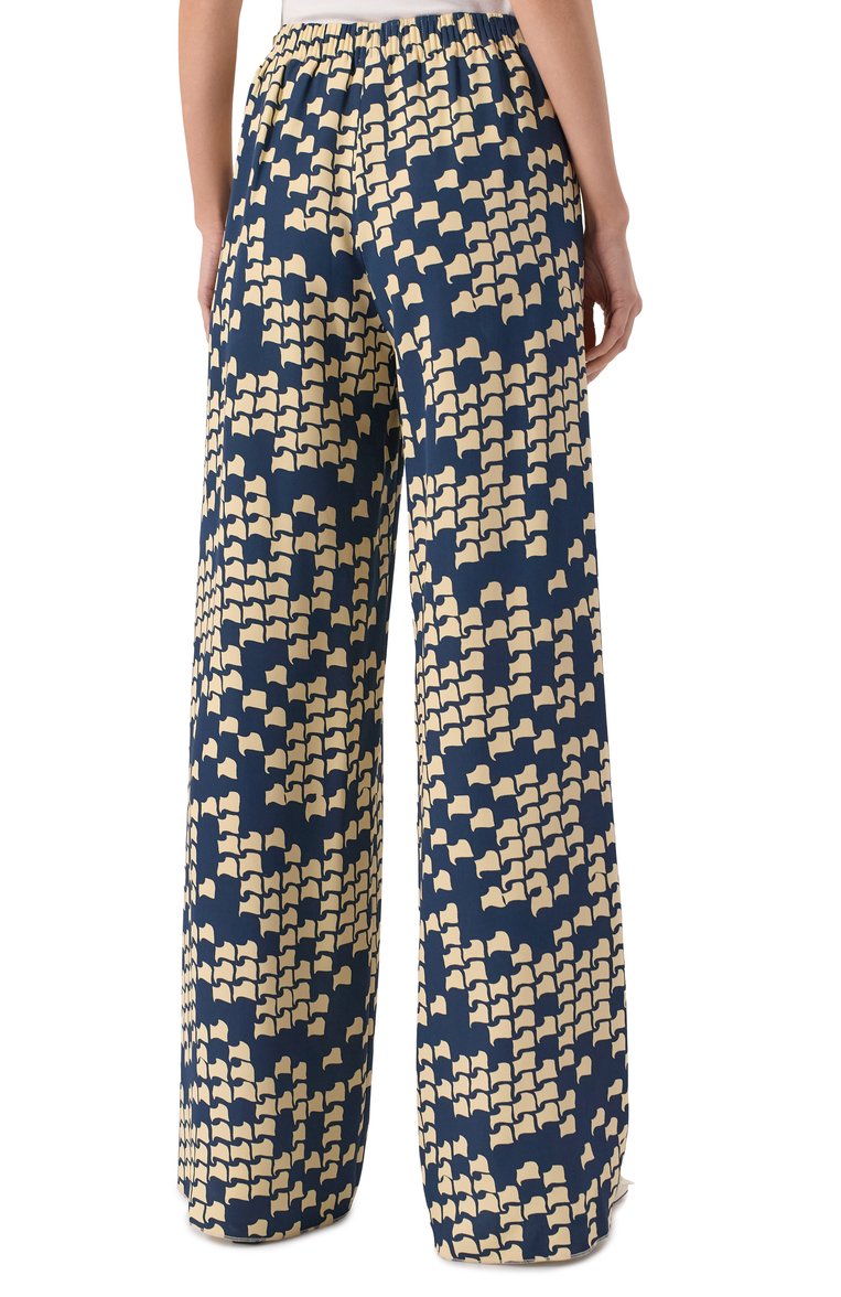 Женские шелковые брюки VALENTINO синего цвета, арт. 6B3RB68993Q | Фото 4 (Автоматизация ТО: Проставлено; Материал внешний: Шелк; Автоматизация состава: Проставлено; Длина (брюки, джинсы): Удлиненные; Силуэт Ж (брюки и джинсы): Широкие; Женское Кросс-КТ: Брюки-одежда; Стили: Классический)