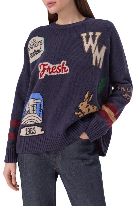 Шерстяной свитер Weekend Max Mara PAVIDI Синий  PAVIDI Фото 3