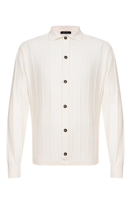 Кардиган из хлопка и шелка Kiton UMM0780 Кремовый UMM0780