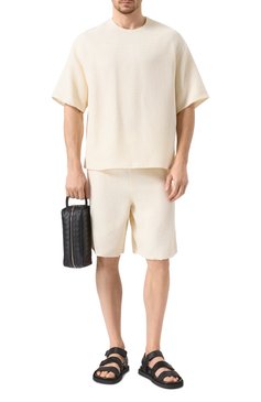 Мужские хлопковые шорты JIL SANDER кремового цвета, арт. J22MU0131/J20258 | Фото 2 (Материал сплава: Проставлено; Драгоценные камни: Проставлено; Длина Шорты М: Ниже колена; Принт: Без принта; Стили: Минимализм; Случай: Повседневный; Материал внешний: Хлопок)