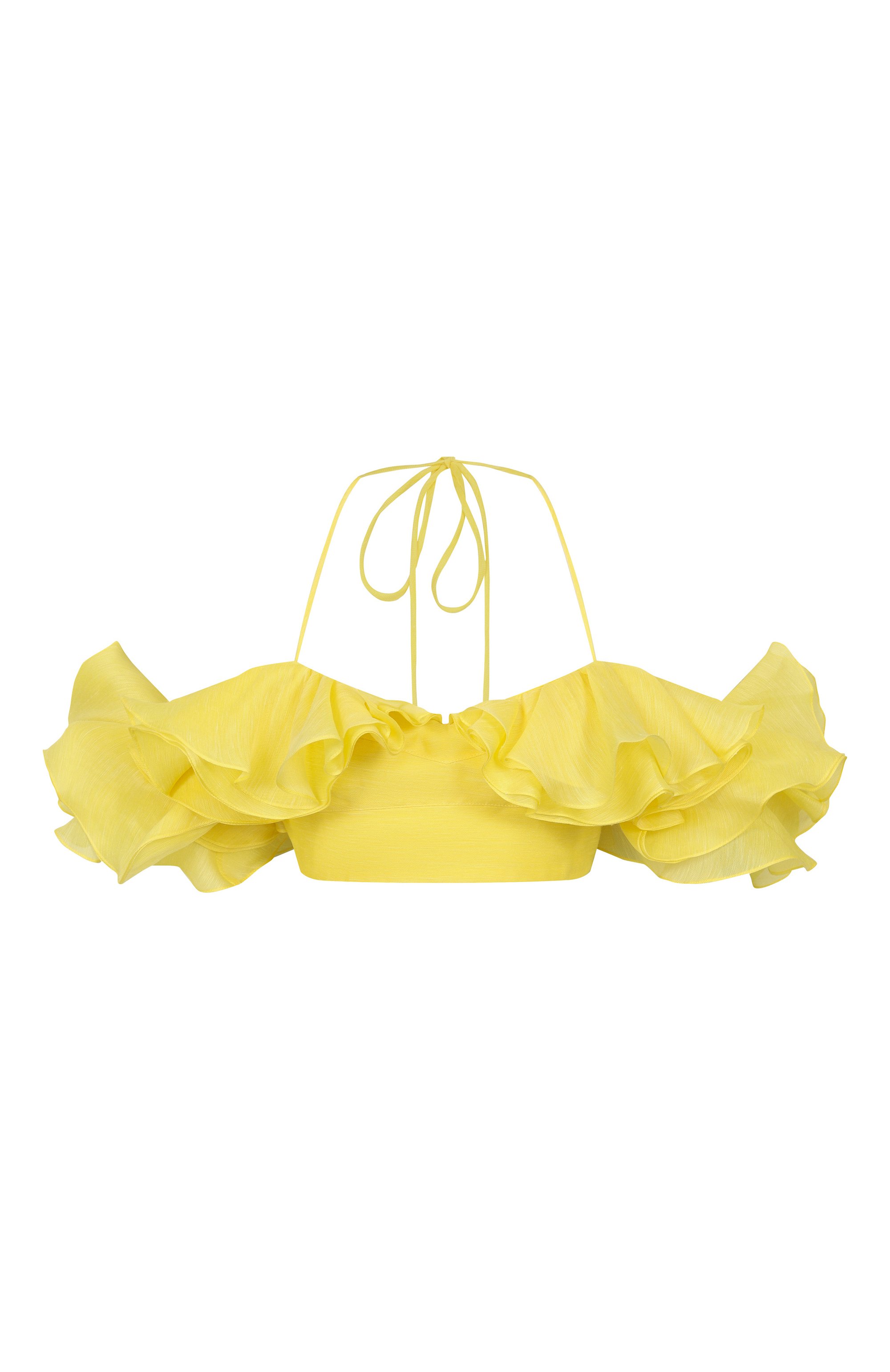 Топ изо льна и шелка YVON желтого цвета по цене 29500 руб., арт. 0 240141, фото 1 Топ изо льна и шелка YVON, арт. 0 240141, фото 1