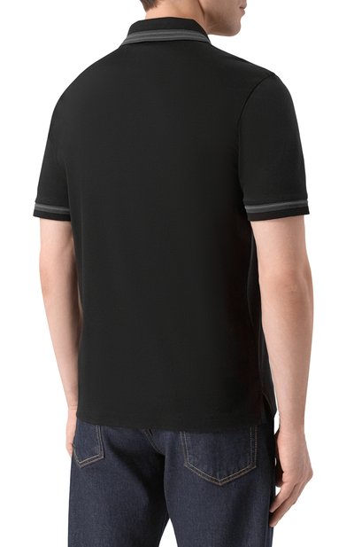 Хлопковое поло BOSS черного цвета по цене 19950 руб., арт. 50554529, фото 4 Хлопковое поло BOSS, арт. 50554529, фото 4