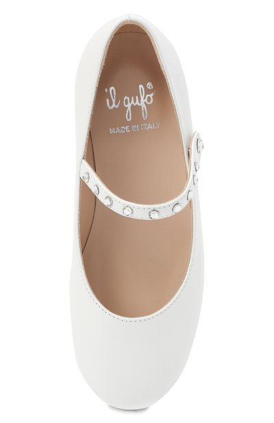 Кожаные балетки IL GUFO белого цвета по цене 22700 руб., арт. G313/VITELL0 NAPPAC0L0RS/27-30, фото 4 Кожаные балетки IL GUFO, арт. G313/VITELL0 NAPPAC0L0RS/27-30, фото 4