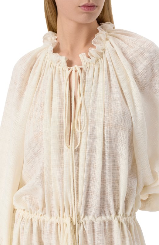 Платье из вискозы и шерсти Vika Gazinskaya SS25-13245 Кремовый  SS25-13245 Фото 5