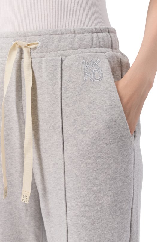 Хлопковые брюки Weekend Max Mara F0LK Серый  F0LK Фото 5