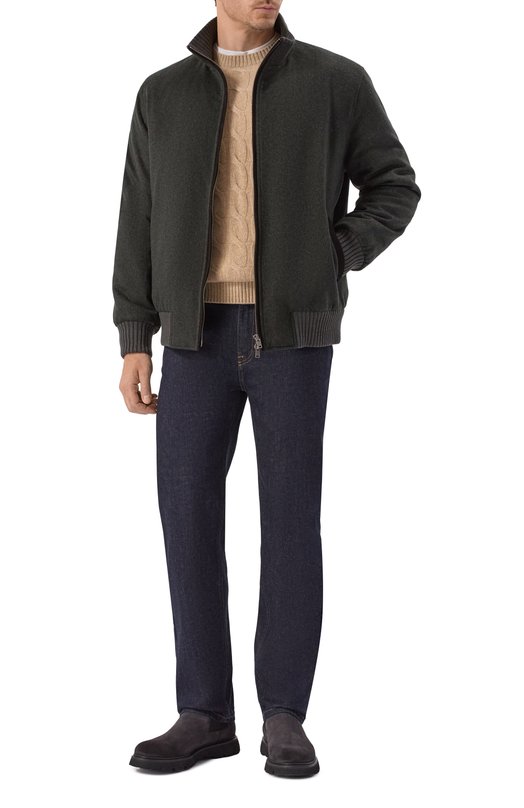 Джемпер из шерсти и кашемира Andrea Campagna M5625-6135V Бежевый  M5625-6135V Фото 2