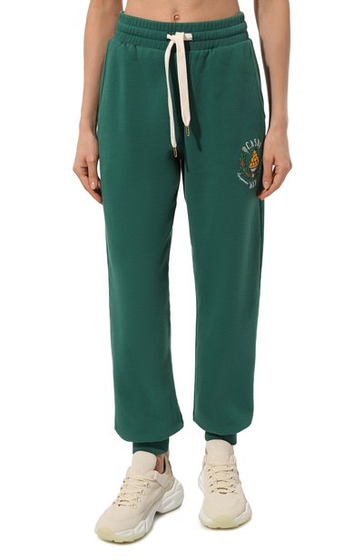 Хлопковые джоггеры CASABLANCA зеленого цвета по цене 51950 руб., арт. WPS24-JTR-038-01, фото 3 Хлопковые джоггеры CASABLANCA, арт. WPS24-JTR-038-01, фото 3